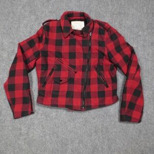 Denim & Supply Ralph Lauren Buffalo Plaid Jacket Womens‎ Large Moto Vintage